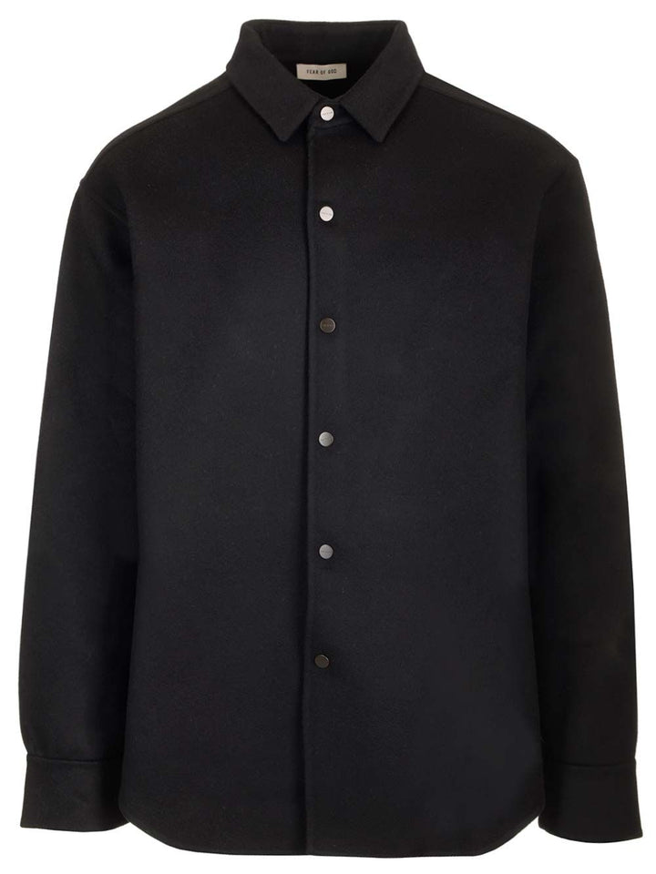 Fear Of God Wool And Cashmere Overshirt Jackets - Black | 3c5f29df9dea36677b62df29fa2a1f80bd111675