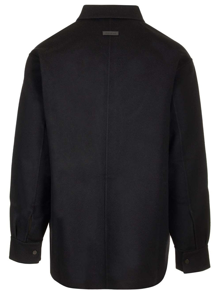 Fear Of God Wool And Cashmere Overshirt Jackets - Black | 5a443780d71fb261bfd49094786b4f5bc6b32c09
