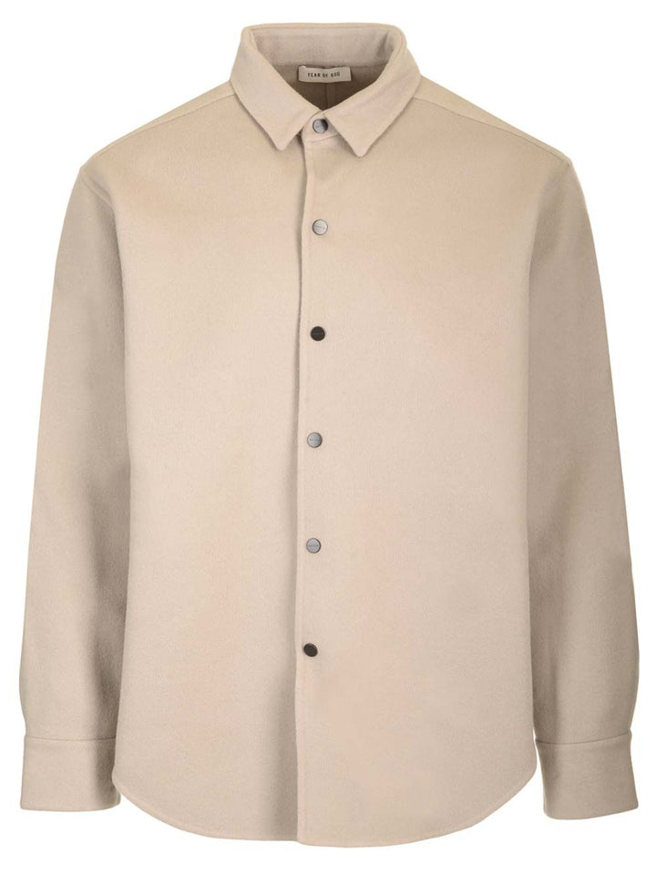 Fear Of God Wool And Cashmere Overshirt Jackets - Beige | a4012e8276d9158455f7faf38cf6d7feacd3e8aa
