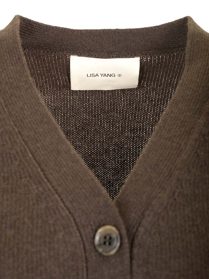 Lisa Yang Marion Cardigan Knitwear - Brown | d49f37a22c717dc281c0e4f6f395362d1d1b94a0
