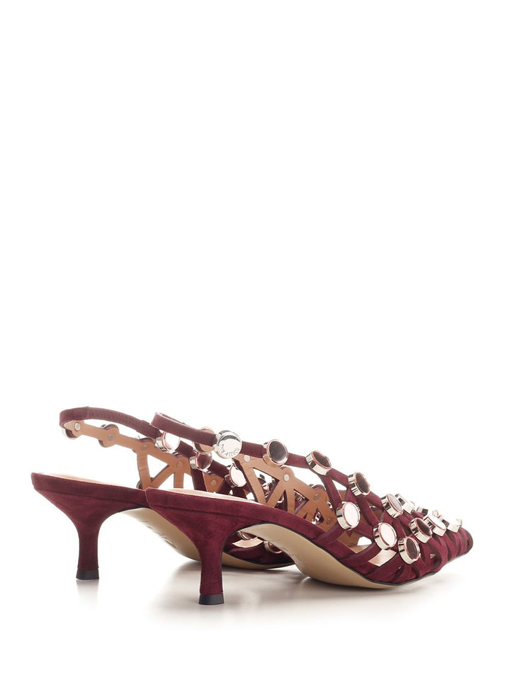 The Attico Grid Pumps - Bordeaux | efeeb95a0df8ed33c40ea0bc3a226bf631a6a5ae