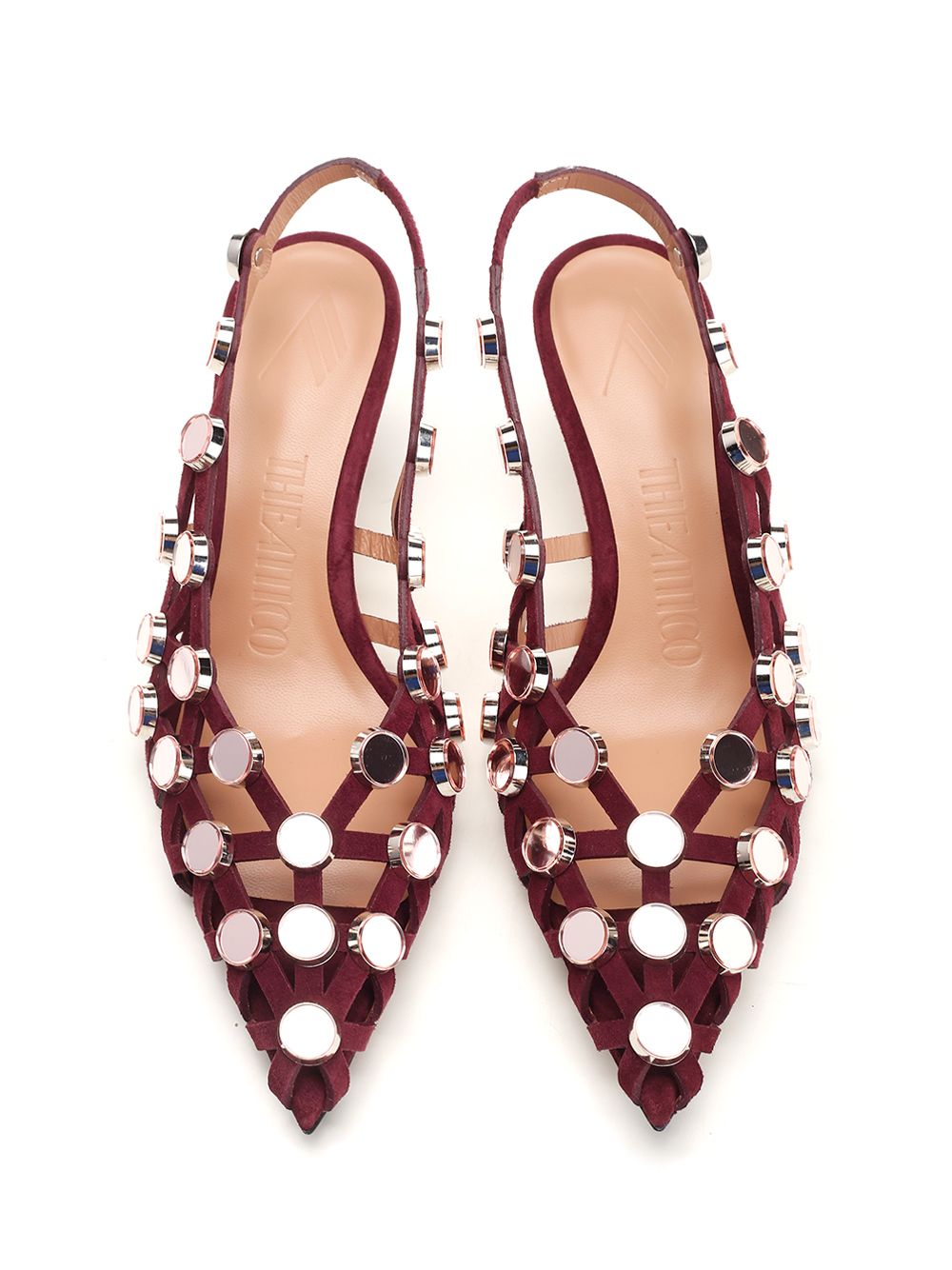 The Attico Grid Pumps - Bordeaux | 77888515abc35239afbfddf9c610a38eb5ecd3bf