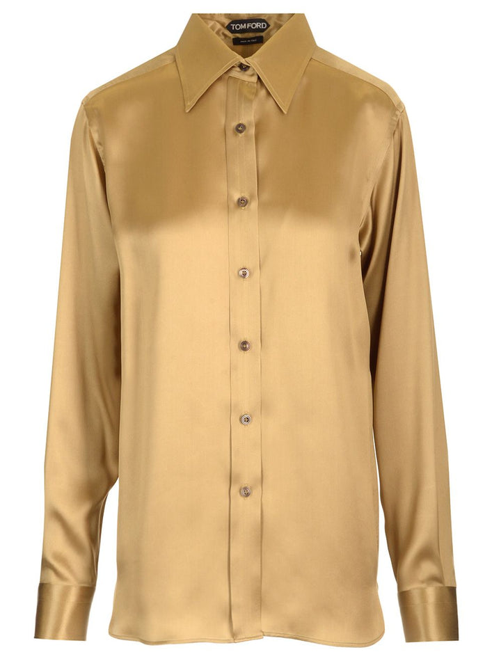 Tom Ford Flowing Silk Charmeuse Shirt Shirts - Beige | f074e5b35f6b8eb92e573d13df2ec7612746c62c