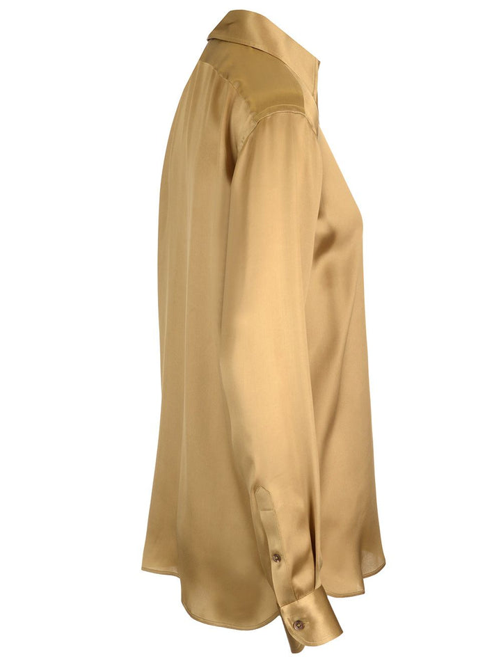 Tom Ford Flowing Silk Charmeuse Shirt Shirts - Beige | b21a1a5318426c072272bc078960f123fa9db0aa