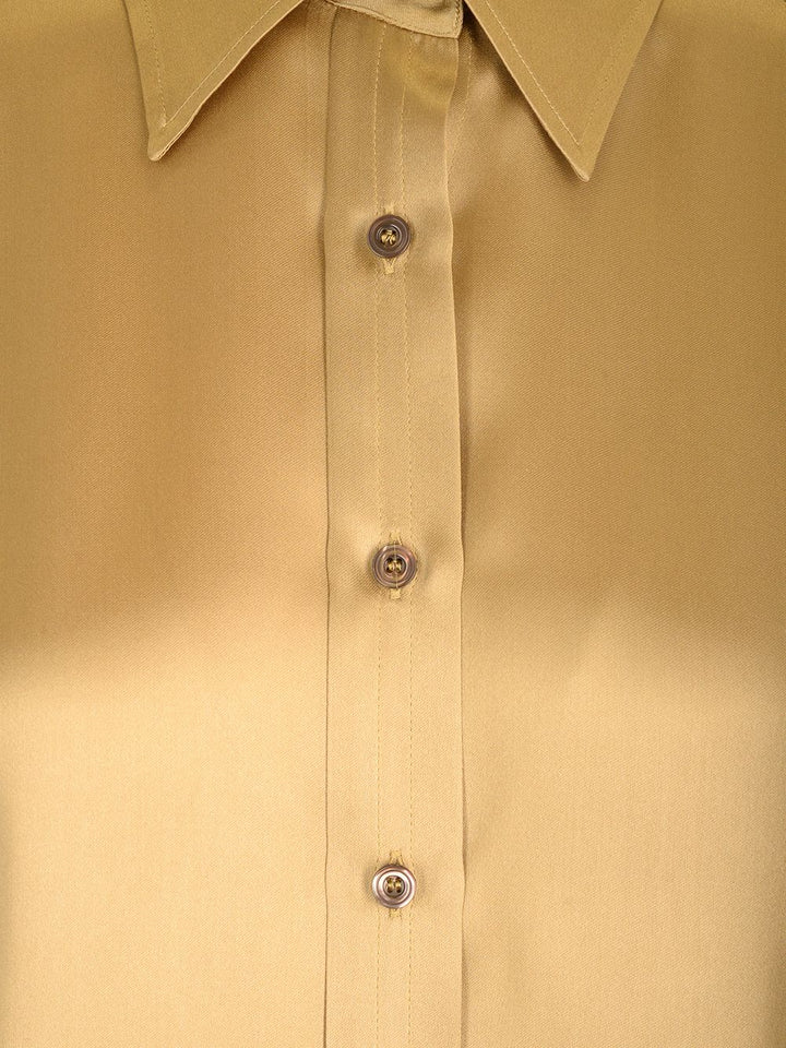 Tom Ford Flowing Silk Charmeuse Shirt Shirts - Beige | 5ac3812e8fe04046492e1aca46425a71ca24aec4