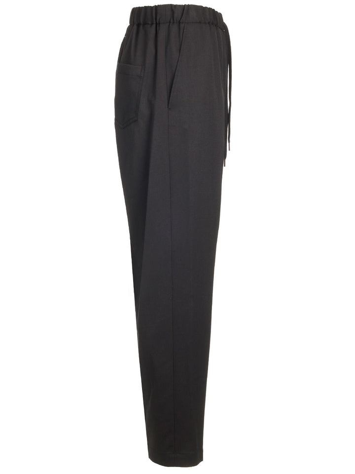 Mm6 Maison Margiela Elastic Waist Tailored Trousers - Black | 91c1f92dec11d076b8e85bcabf4999b5650866d7