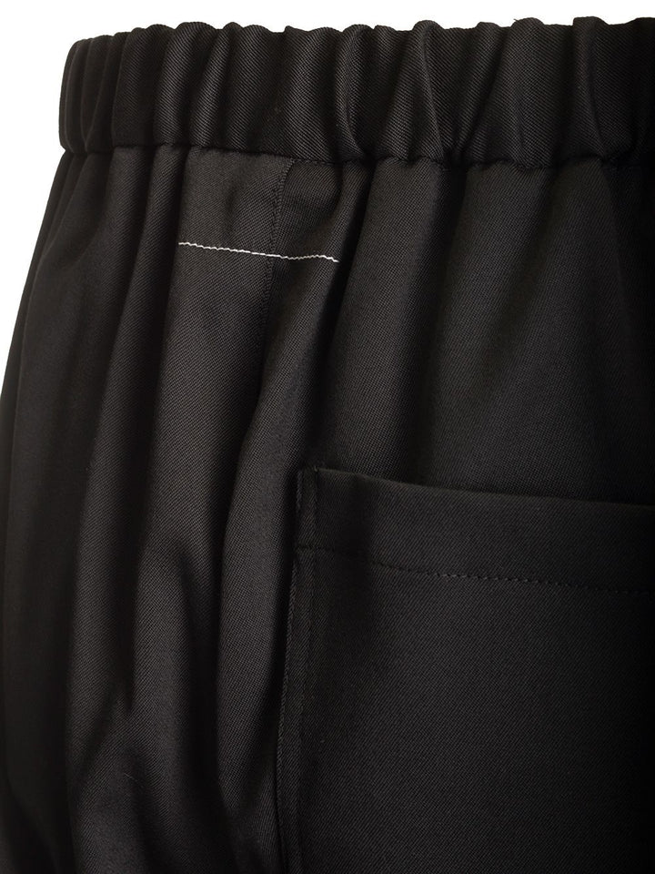 Mm6 Maison Margiela Elastic Waist Tailored Trousers - Black | f3b0457705bfc9eb3f1be1f82f87b0d64ace9152