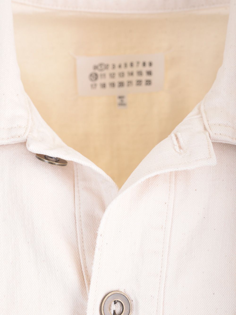 Maison Margiela Denim Pea Jacket Jackets - White | f9342a8072705569bb5b5a179c9c2dccd050ca61