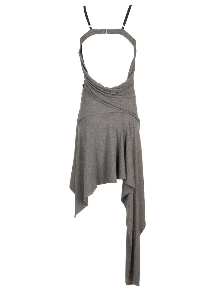 The Attico Mini Skater Spaghetti Strap Dress Jersey Dresses - Grey | 7800900bbe5b620b98a29ef3e315447673454f11