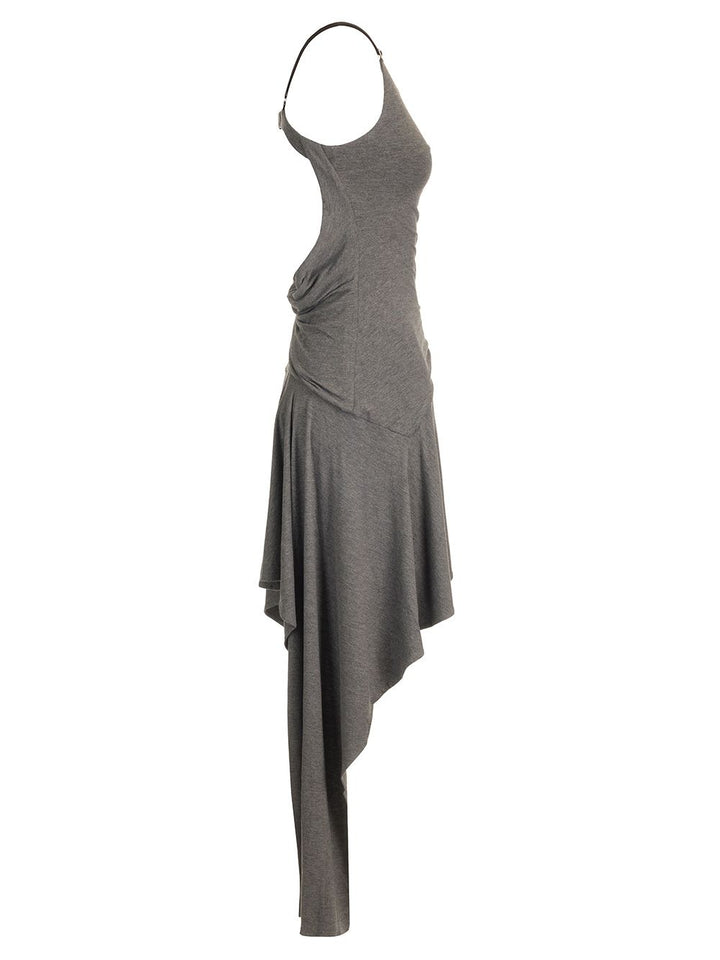 The Attico Mini Skater Spaghetti Strap Dress Jersey Dresses - Grey | 971b075722887f5e273b5248a7e4519e3af831cc