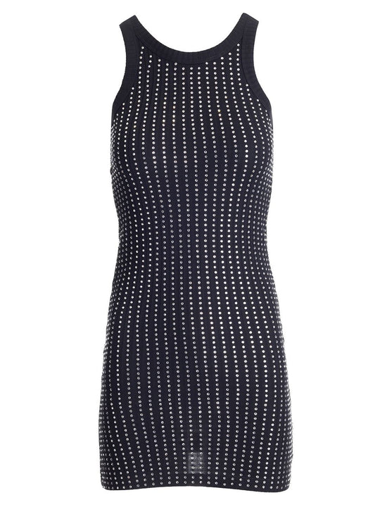 Mini Dress With Thermo-Strass Dresses Black