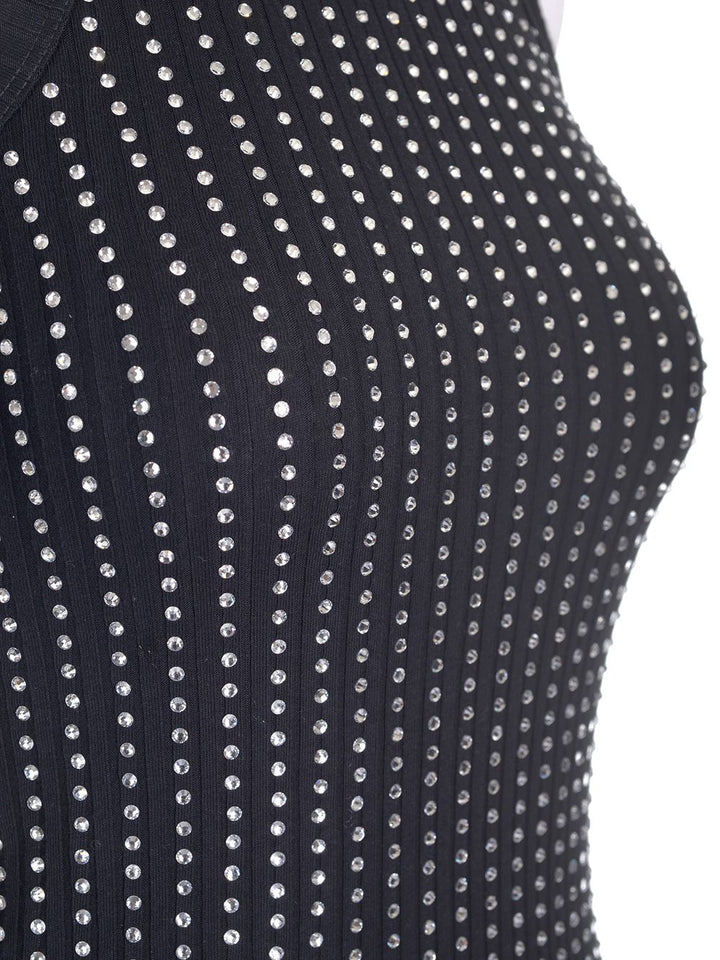 The Attico Mini Dress With Thermo-Strass Dresses - Black | 0899e1214e3927a448228f082c2d99e2ff744d4f
