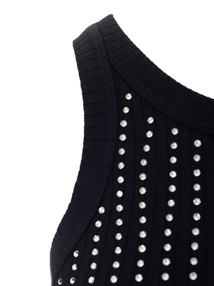 The Attico Mini Dress With Thermo-Strass Dresses - Black | 14a4163d7351c398746ca98f209b53f9bb5ee61c