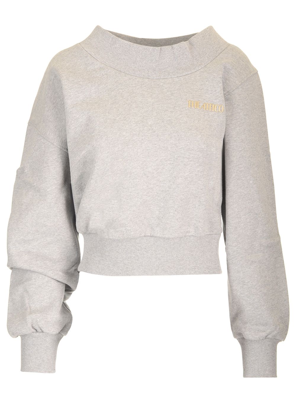 The Attico Cropped Sweatshirt Double American Fleece Sweatshirts - Grey | 04cd33a3fd6bb5cd2561bef450dd20e3eecb2558