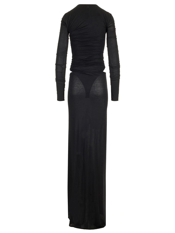 The Attico Long Draped Dress Dresses - Black | 0577147787303a9bfc735c1bac76c7032a157bfe
