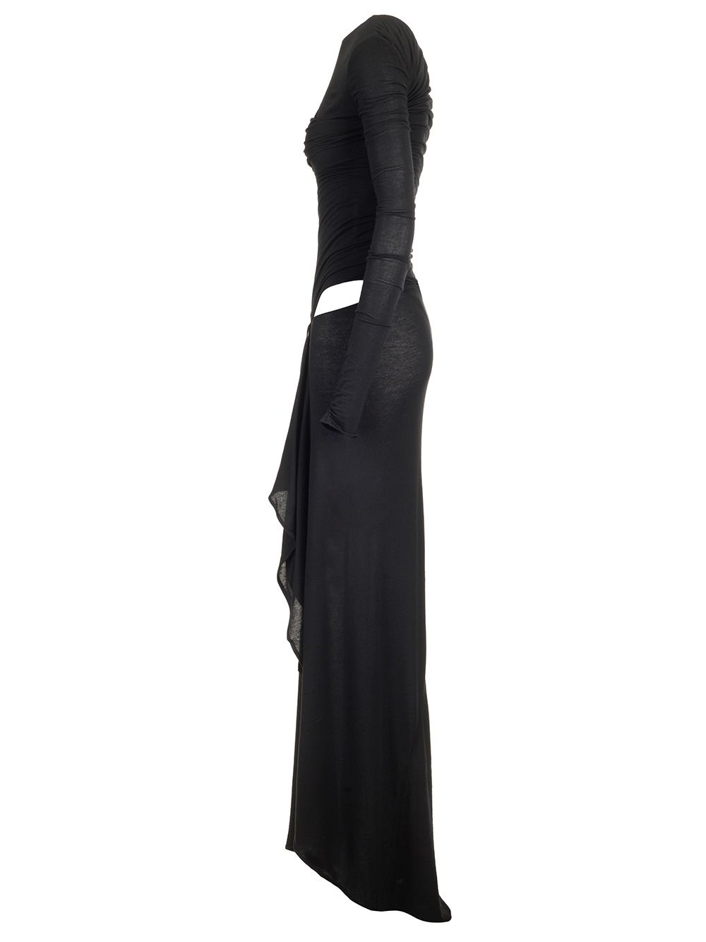 The Attico Long Draped Dress Dresses - Black | 09c00f0ca6055e6bafbc0714b74b4a643ccfde41