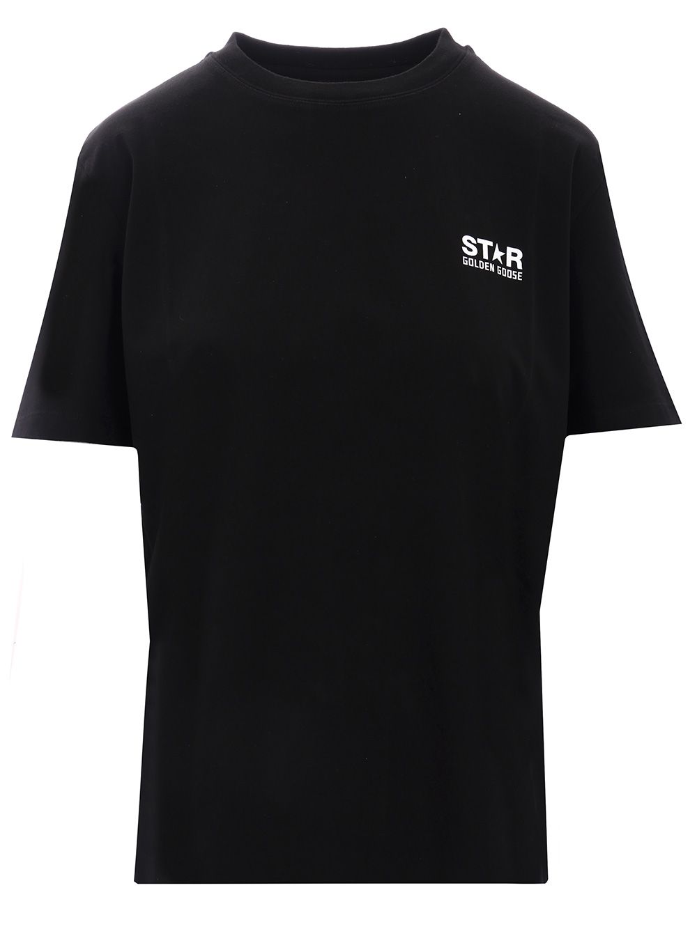 Golden Goose Deluxe Brand Black  With White Logo T-Shirt - Black | 56e5a217cc7477f1f114a4f3c2cbcea16a84ec8e