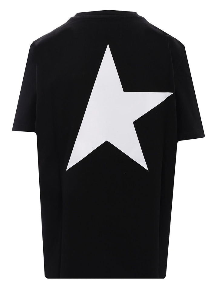 Golden Goose Deluxe Brand Black  With White Logo T-Shirt - Black | bb9ee2b3a26f1c7d0ede376238d483d5a3cdeb6b