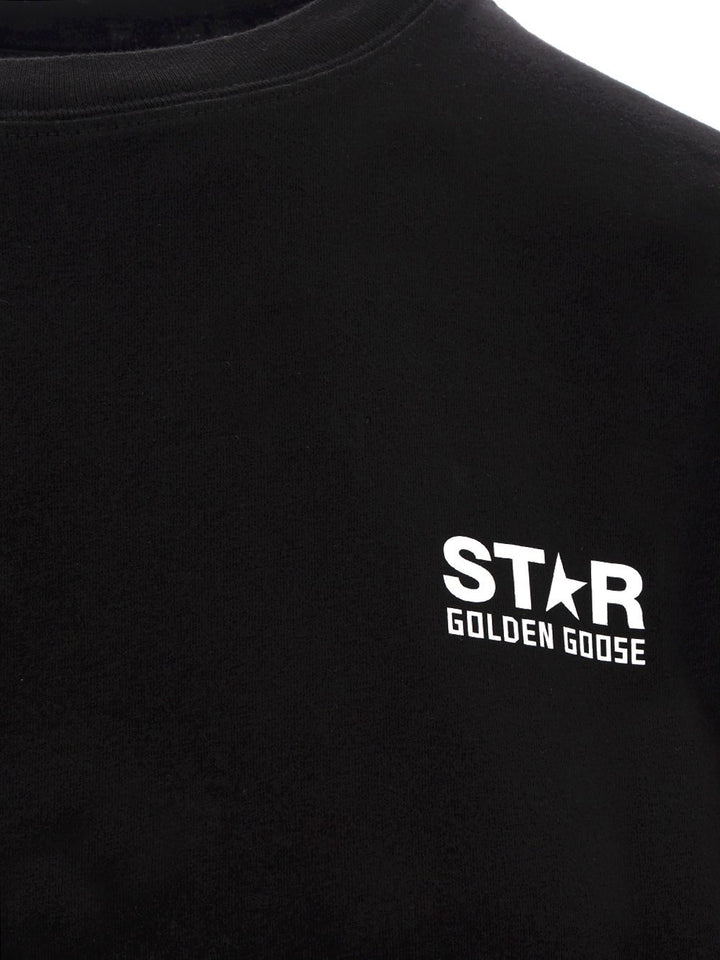 Golden Goose Deluxe Brand Black  With White Logo T-Shirt - Black | fe3eb4bacf2bc9073344488cda6795f66ba3c4b5