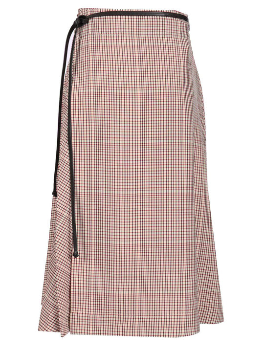 Checked Midi Skirt Skirts Multicolor