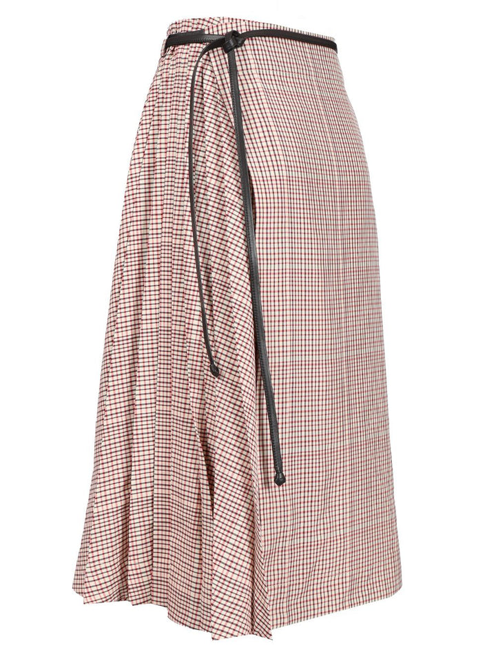 Bottega Veneta Checked Midi Skirt Skirts - Multicolor | b98ad6a6fd6a2ab9ebfadb9c2b625b89ad56e386