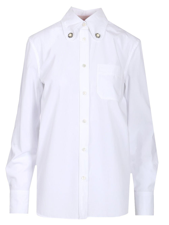 Valentino Garavani Shirt With Jewel Buttons Shirts - White | b521fc748db021272be87204a857e0504b1f8525