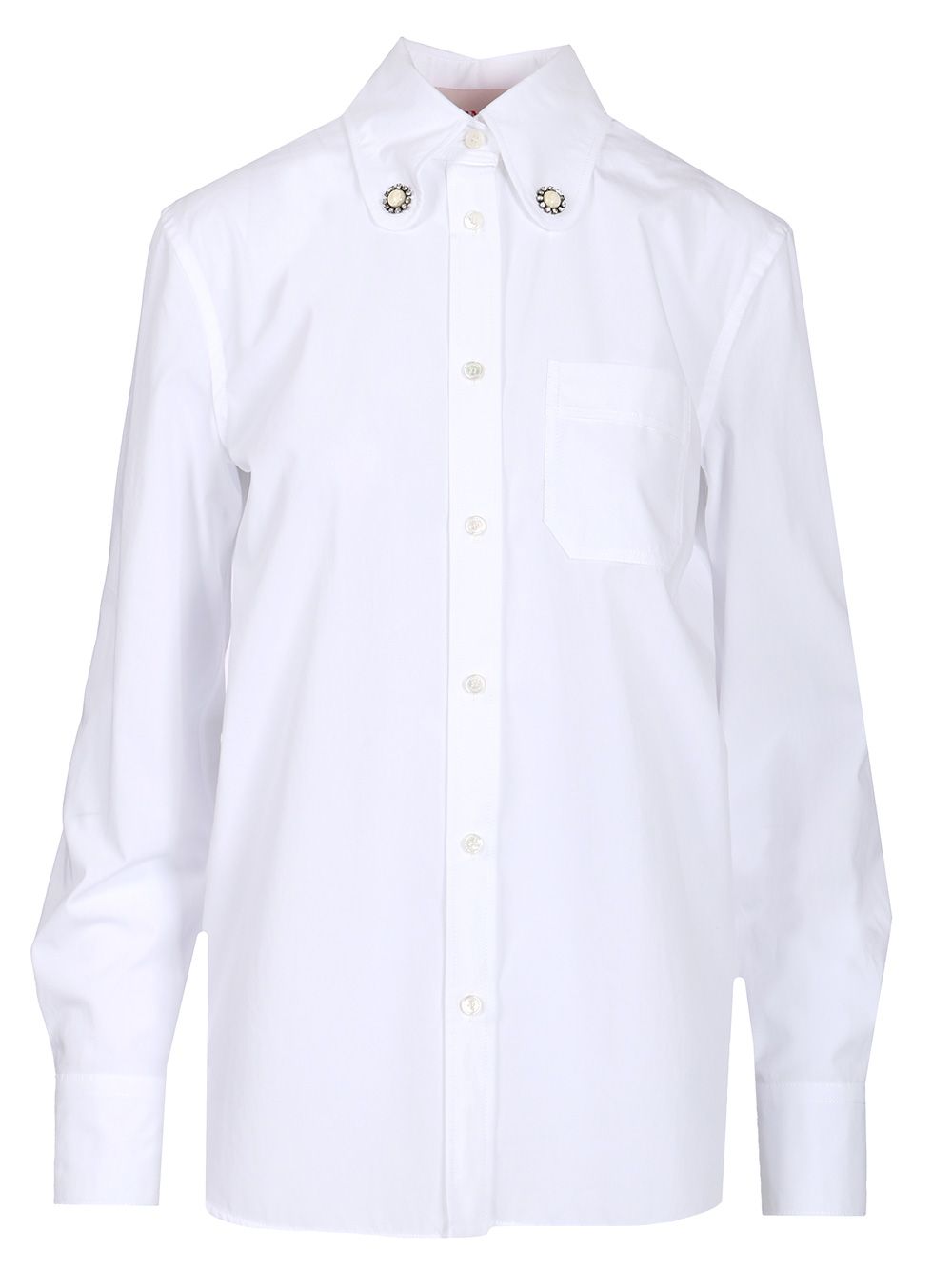 Valentino Garavani Shirt With Jewel Buttons Shirts - White | b521fc748db021272be87204a857e0504b1f8525