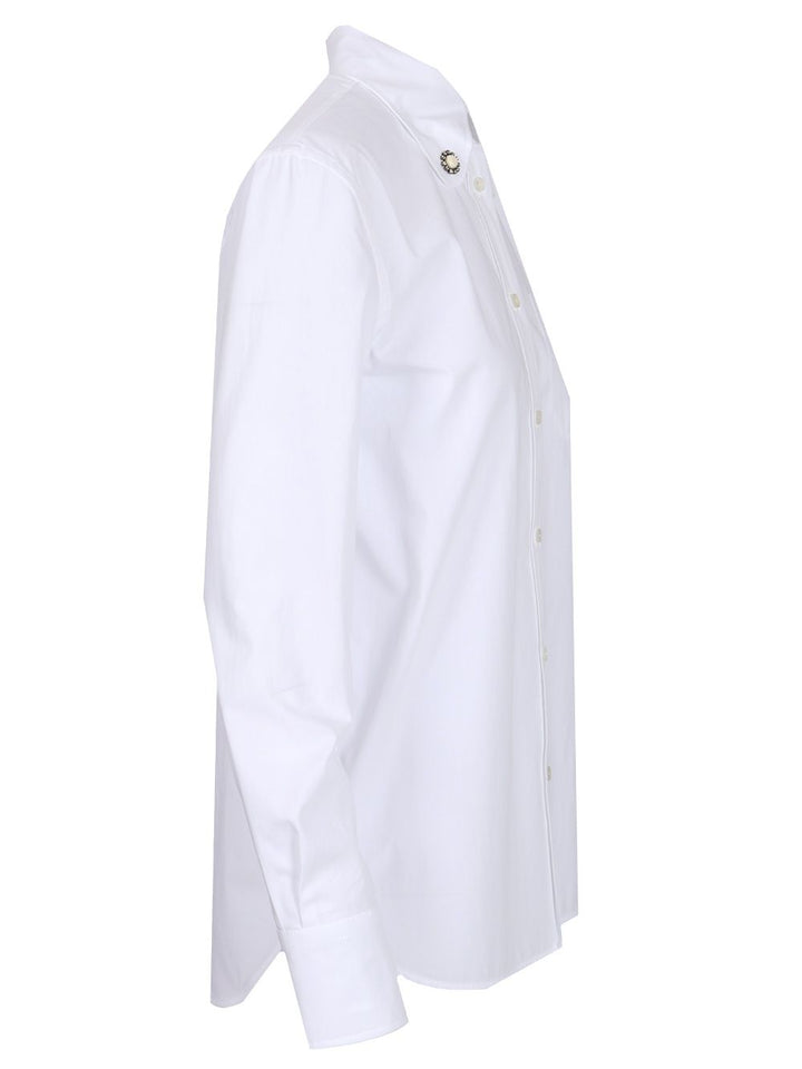 Valentino Garavani Shirt With Jewel Buttons Shirts - White | 71a174ca6f331b08f3aca1630e76fc43a09d2a72