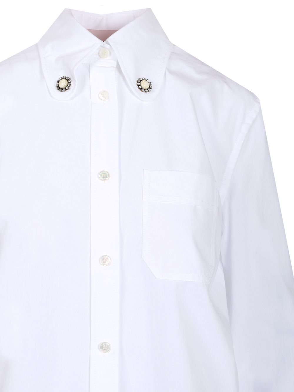 Valentino Garavani Shirt With Jewel Buttons Shirts - White | fd92b64dc11bd3cd516a3a76e287591a4df72be5