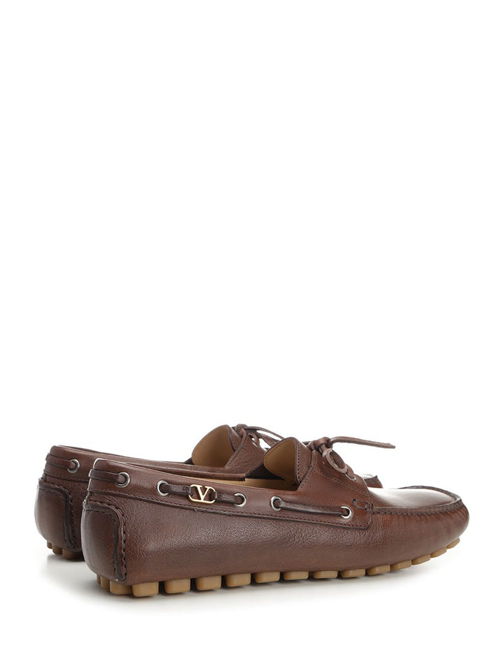 Valentino Garavani Driver Fastaway Loafers - Brown | a8e6f51003f5599b8f3a81a5aad40538d45a60b8