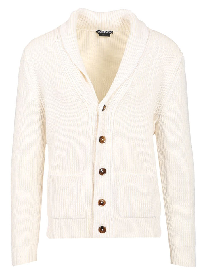 Tom Ford Silk Merino Shawl Collar Cardigan Jackets - White | e62f98321bf46d5fa606338ca8be82171c6ca6bd