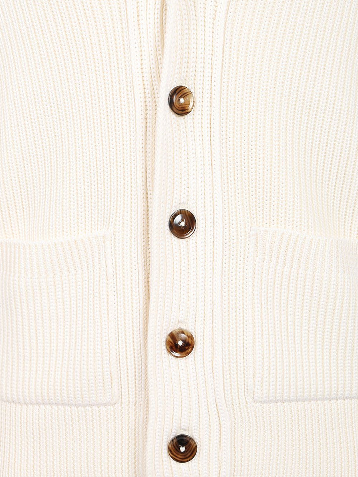 Tom Ford Silk Merino Shawl Collar Cardigan Jackets - White | 5b7595208fa1bd0517489e88989bc08354cf53df