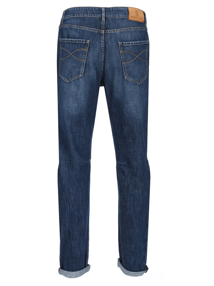 Brunello Cucinelli Leisure Fit Five-Pocket Jeans - Blue | e54dc8e47c9c0ea707d6e265166ef11cb309a948