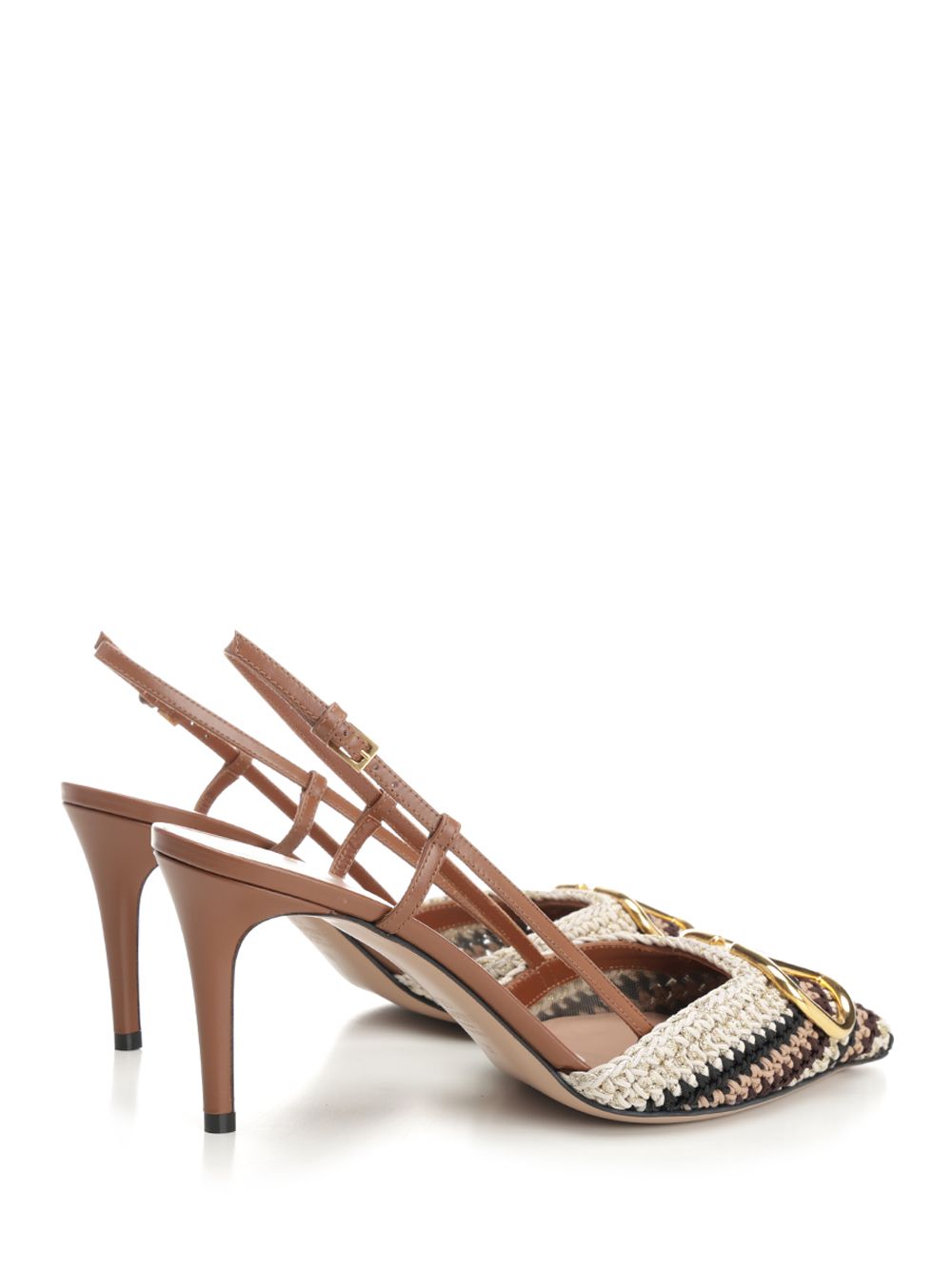 Valentino Garavani Vlogo Slingback Pumps - Beige | 4e14736c8192272f47c47505b4ac49b9fabcb242