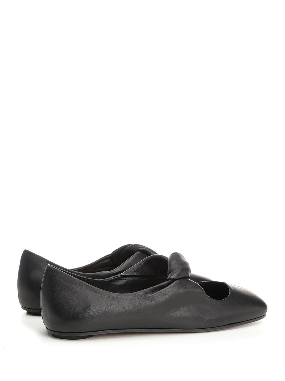 Mcqueen Black Leather Ballerina Shoes Scarpe basse - Black | 881941a7233264a52f37972a3ea729bb07ec1647