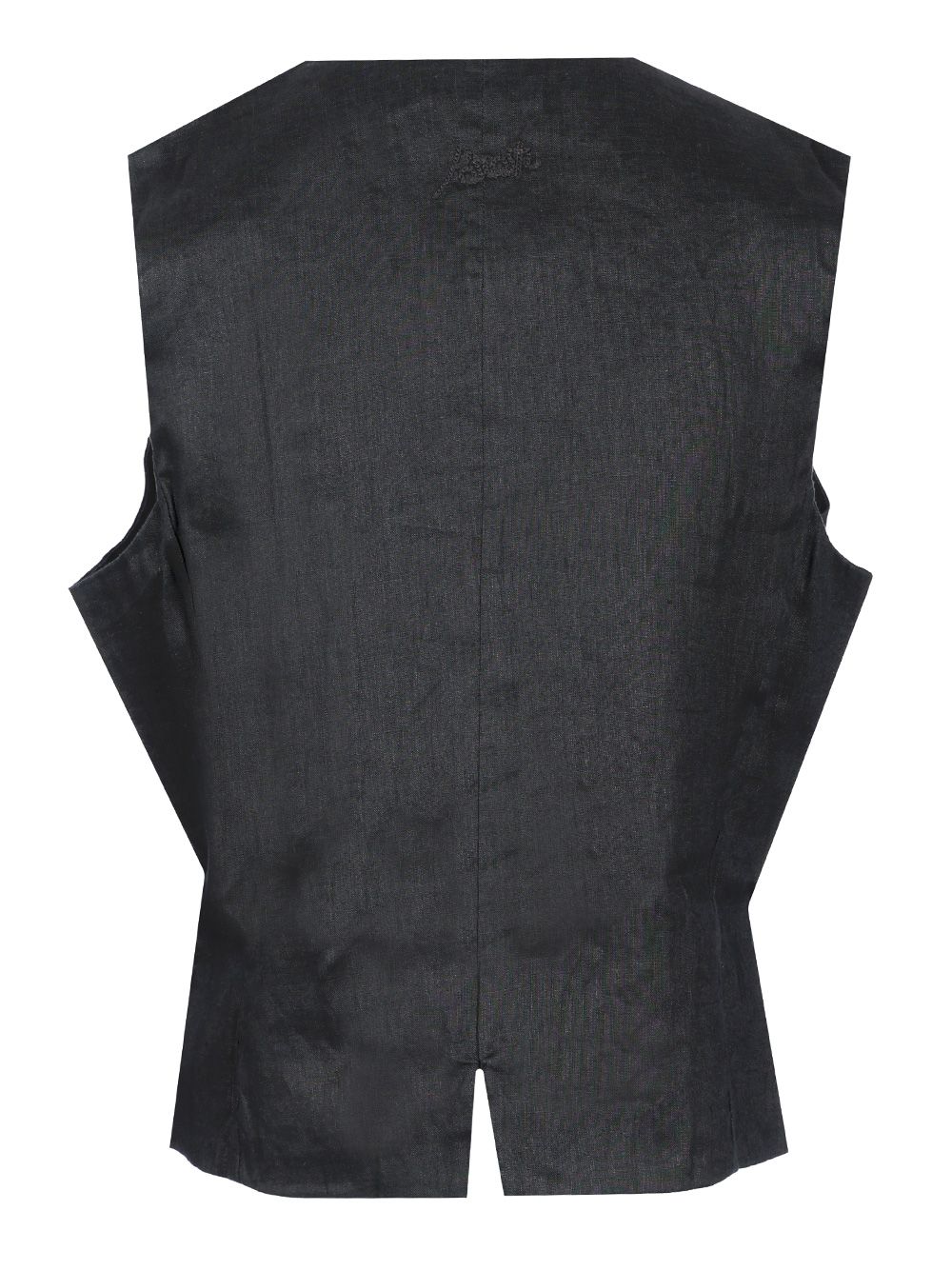 P.A.R.O.S.H. Black Linen Vest Jackets - Black | 1201b96e7d5bf6fd30a7fa44718416022a28a982
