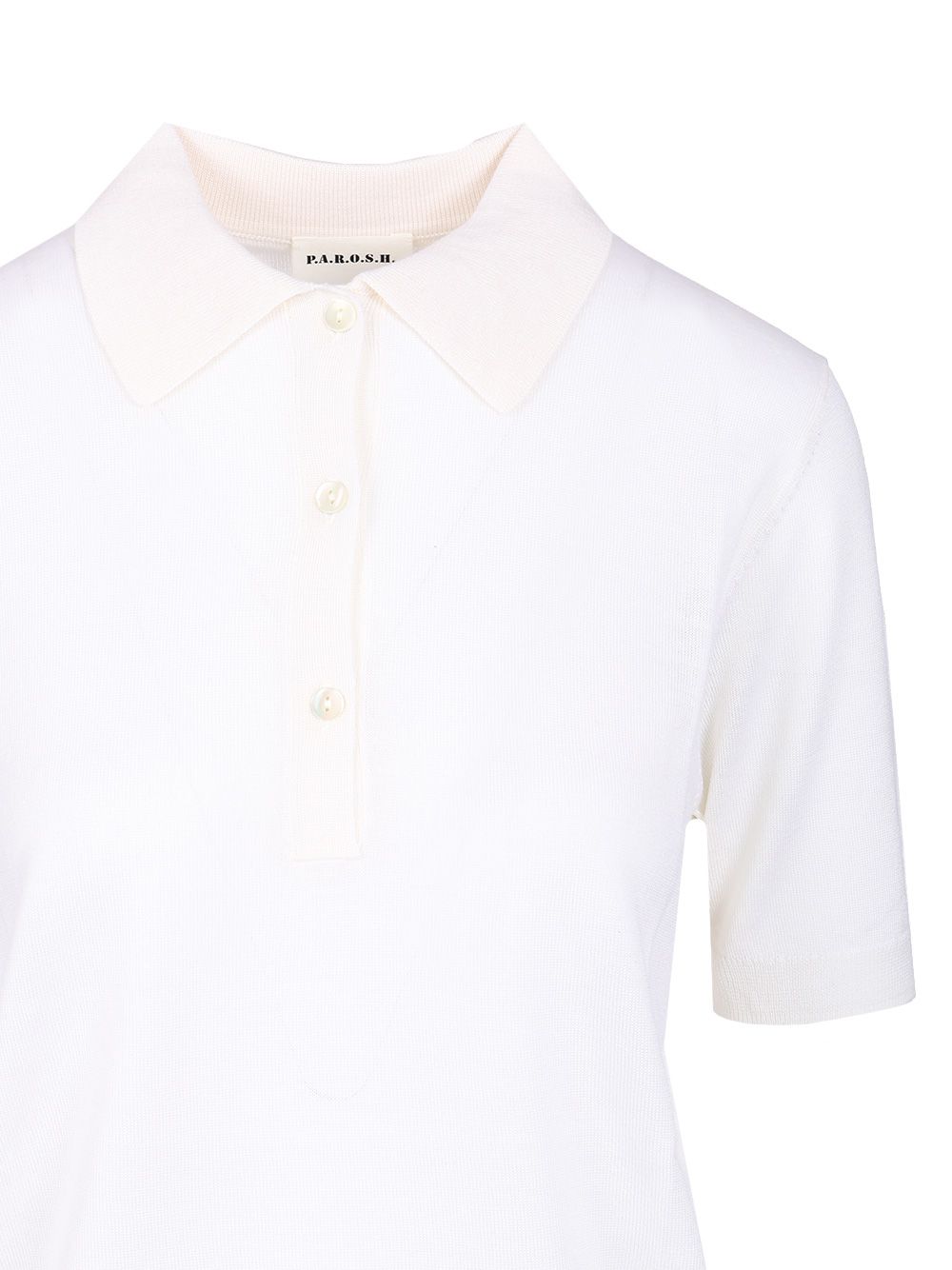 P.A.R.O.S.H. Lightweight Knitted Polo Polo shirt - White | 36d662bd8c41fefd35eb89ea9210234b257dab99
