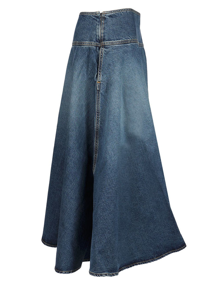 AlaÏA Asymmetric Full Skirt Skirts - Blue | e87841fa6a1fa917cef5046202f45245ab84e8aa