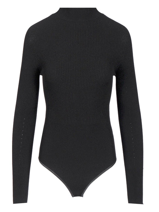 Long-Sleeved Bodysuit Tops Black