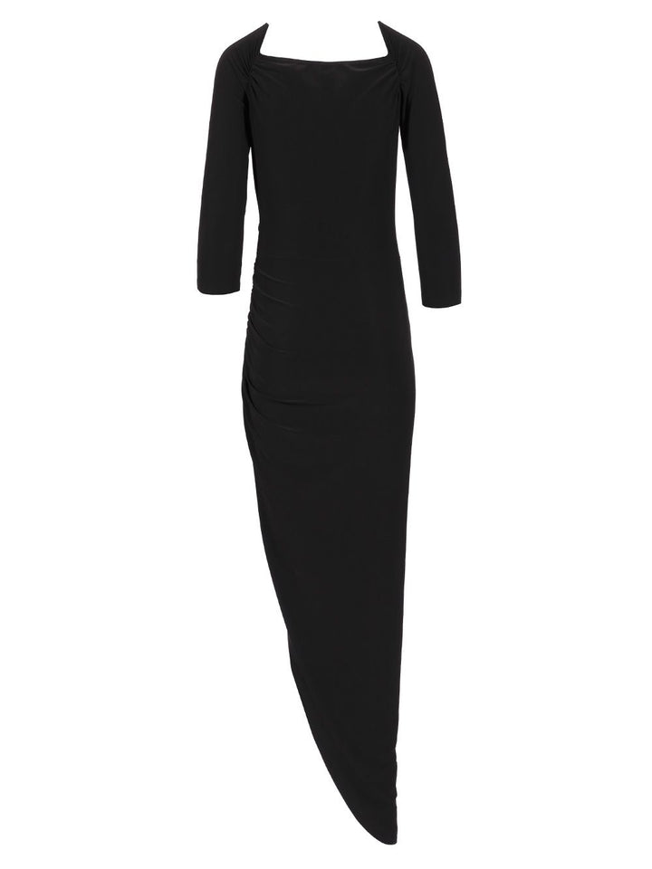 Norma Kamali Dress With Side Drape Dresses - Black | 336f2b50c77acc76b077af733302ba4713d80990