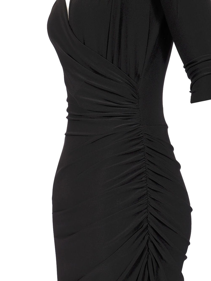 Norma Kamali Dress With Side Drape Dresses - Black | d43c66632d70d4b29bb2a101650876064d7c9b9b
