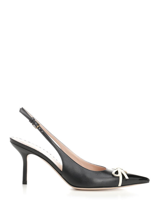 Slingback With Bow Pumps Black