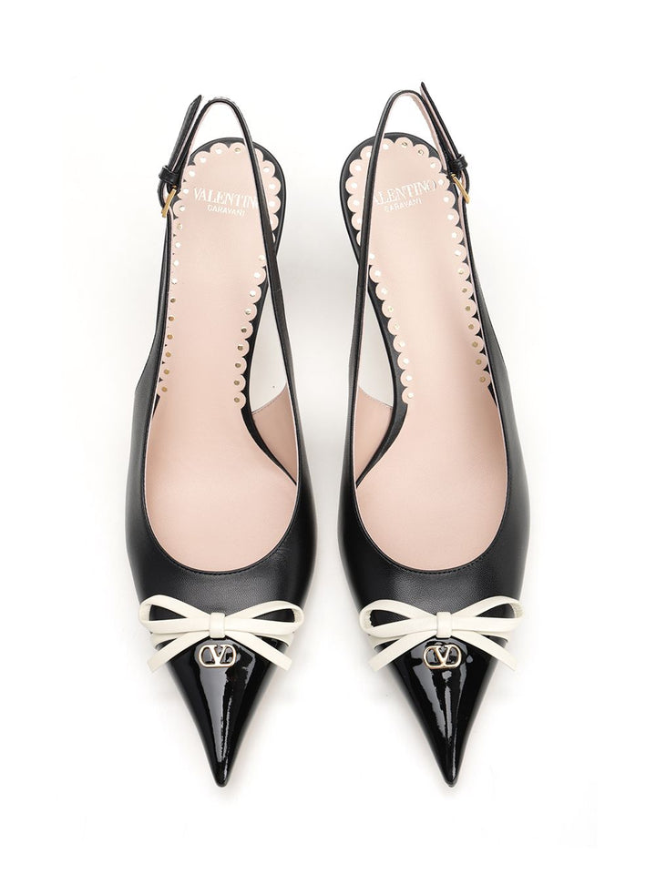 Valentino Garavani Slingback  With Bow Pumps - Black | 54f4d167a8792d29618fa4661415f20b97cb1f18