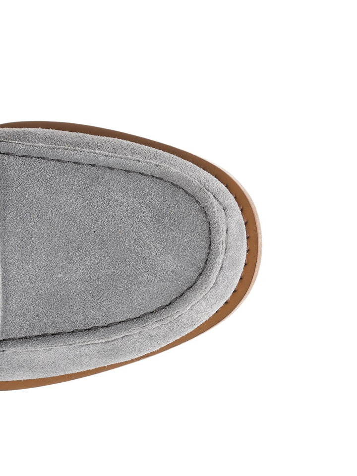 Tod'S Suede Moccasins Loafers - Grey | 4605baf531a572065e289ee240839e2566338f24