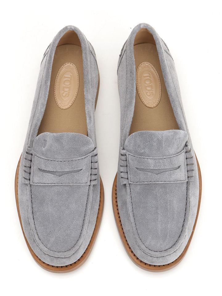 Tod'S Suede Moccasins Loafers - Grey | edb22e1a47968076293718fdb6dac816eb14811e