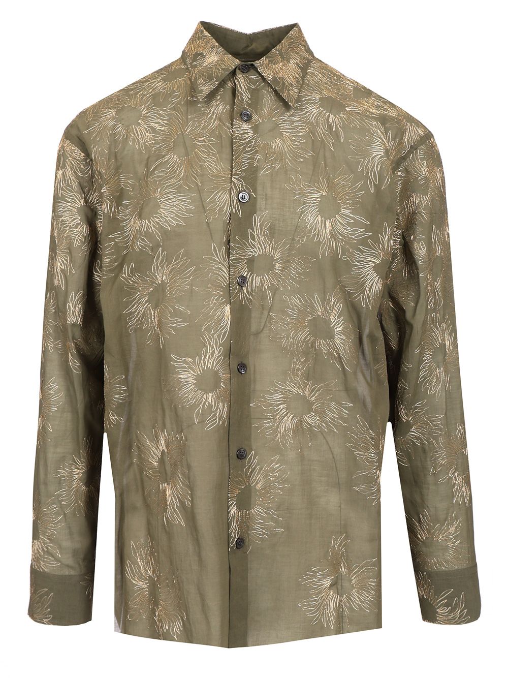 Dries Van Noten Embroidered Shirt Shirts - Green | 06c40d303d3fec0a9b530f00250abf595a1f42a1