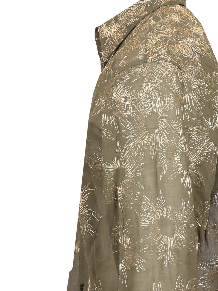 Dries Van Noten Embroidered Shirt Shirts - Green | 6b4e21973b02aa31a6ee9e5cfa9341ad81421061