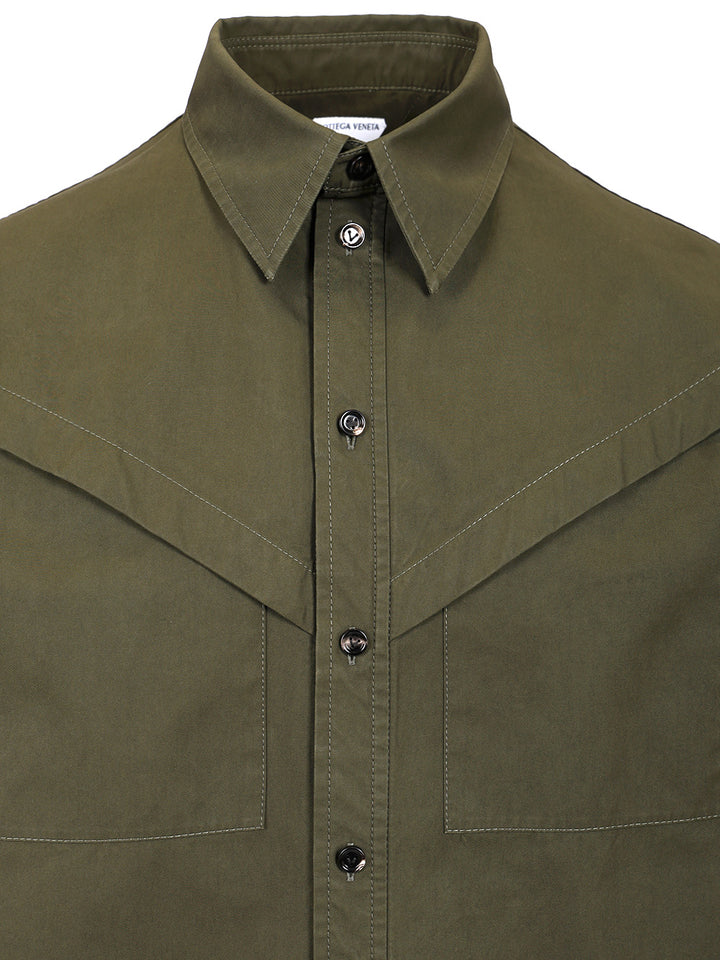 Bottega Veneta Lightweight Cotton Twill Shirt Shirts - Green | d65e237547b46f977a0185cb867cb4ad73a9de7b