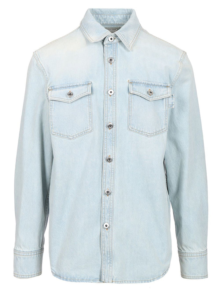 Bottega Veneta Extra Bleach Wash Denim Shirt Shirts - Light blue | c9dc2b2dec187a4049283c1bdaaf4e60b0267588