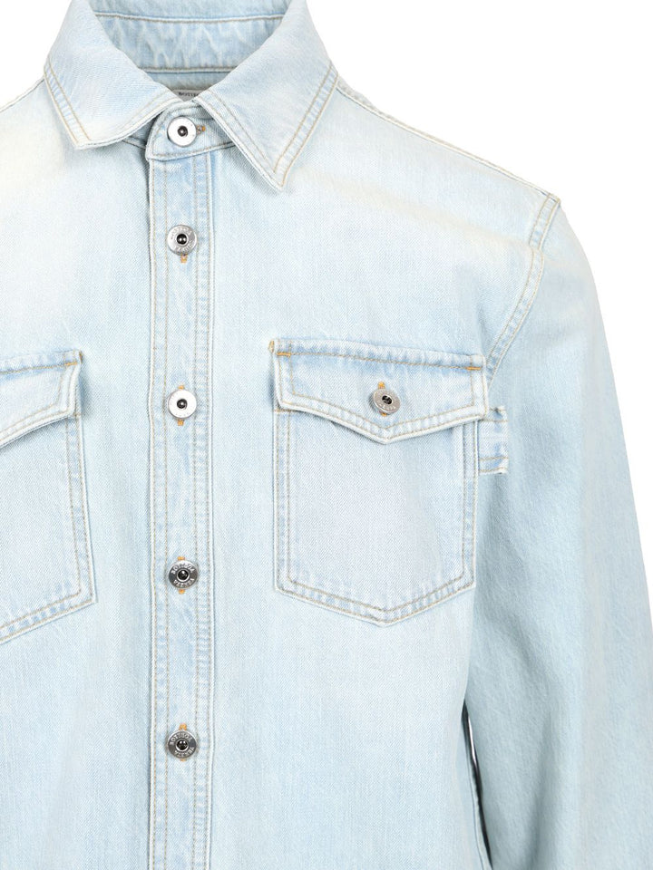 Bottega Veneta Extra Bleach Wash Denim Shirt Shirts - Light blue | fd08c83333739985f4b587ab64834aaf18b981e0